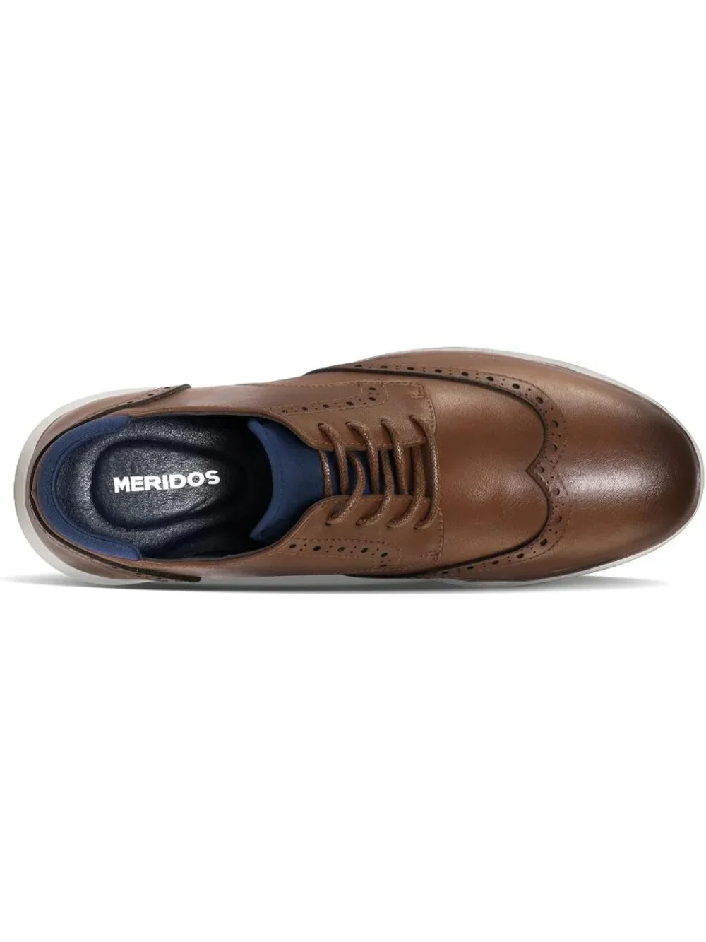Mens Brown Spliced Comfortable Lace-up Wingtip Brogue Dress Leather Oxford Shoes